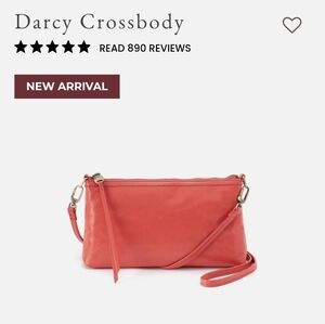 HOBO Darcy Crossbody, Leather Bag in Coral Pink